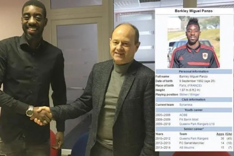 Kelab tertipu dengan statistik wikipedia Barkley Miguel Panzo